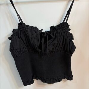 Elegant Black Smocked Women's Top